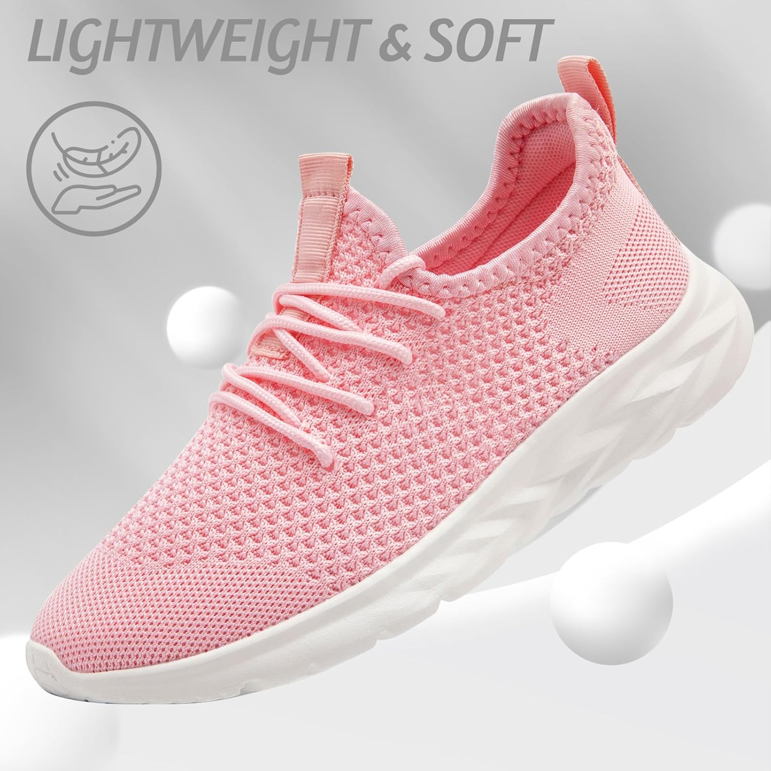 WCIDFY Women's Slip On Running Shoes Lightweight Tennis Shoes Breathable Mesh Walking Sneakers for Work Shopping Travel Pink 8.5 - Image 4