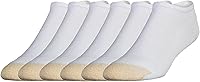 GOLDTOE Men's 656F No Show Athletic Socks - Cotton Blend, AquaFX Moisture Wicking, Full Cushion Sole, 6-Pack