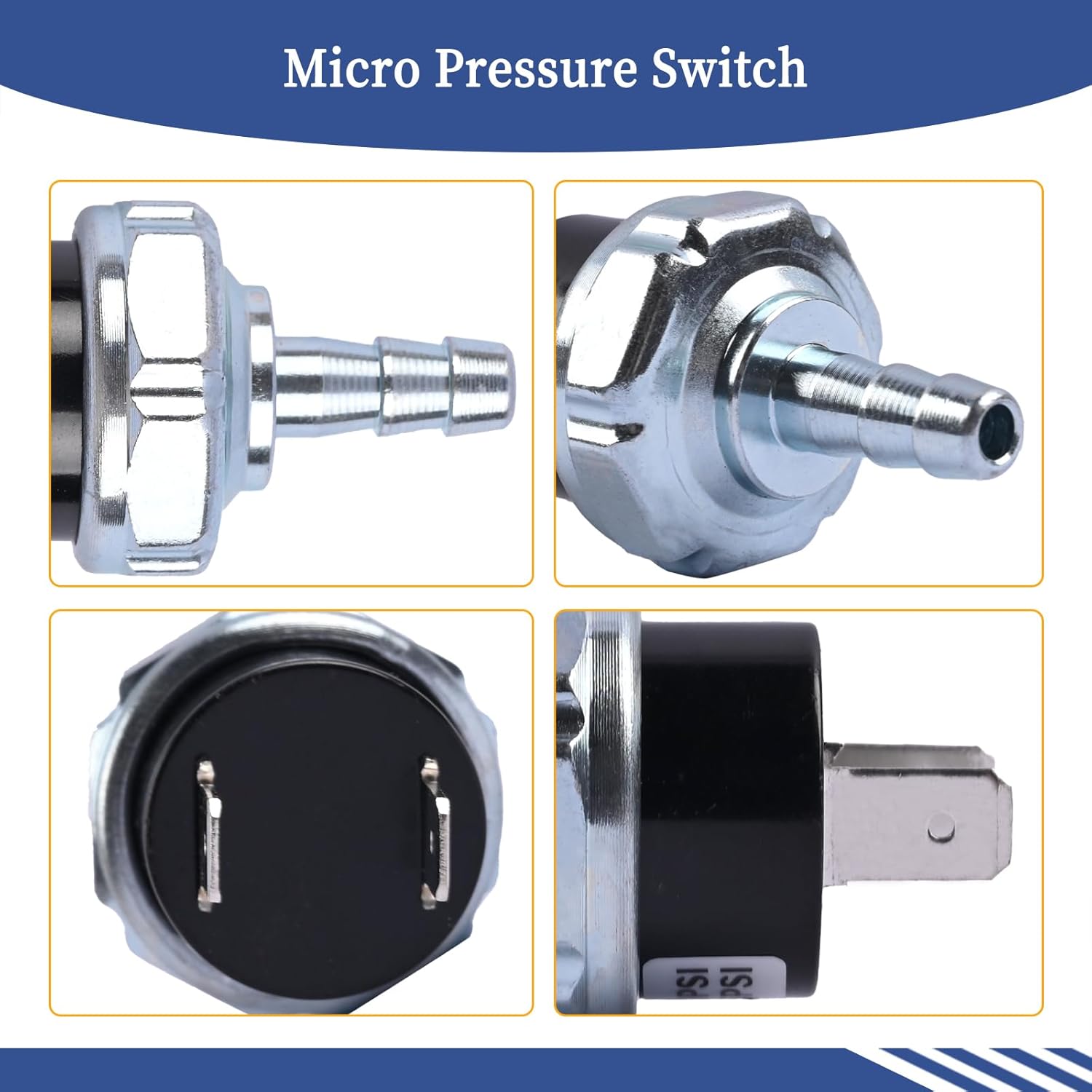 Air Compressor Micro Pressure Switch Compatible with DeWalt/Porter Cable/Craftsman D55146 D55167 D55168 D55146-CA D55167-CA D55168-CA Type 6-9 180-225 PSI