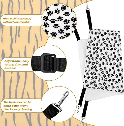Miniatura 5 de Hamaca colgante reversible para gatos, 2 piezas, suave, transpirable, para mascotas, con correas ajustables y ganchos de metal, cama colgante de