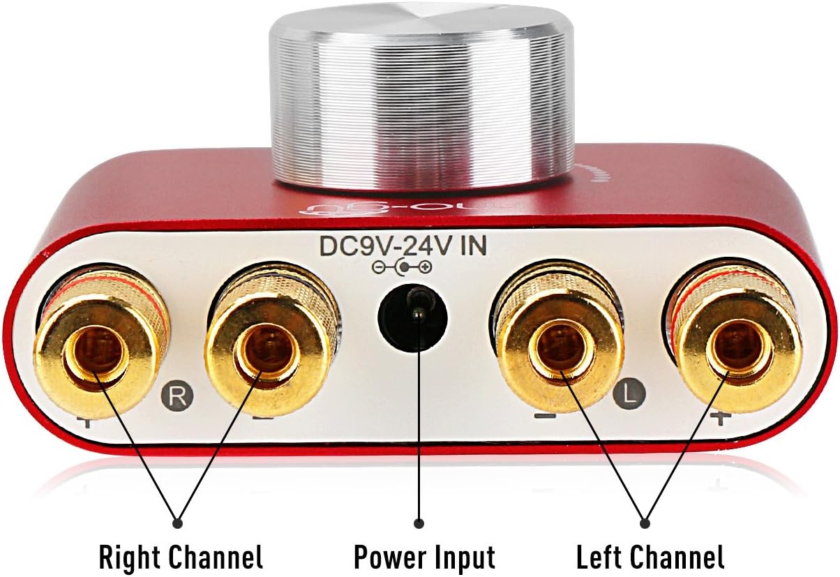 Bеѕt Dеаl Facmogu F900 Red Bluetooth Amplifier with Adapter 5A 12V DC, 50W + 50W Mini Amplifier Wireless Audio 12V DC AMP 100W 2 Channel