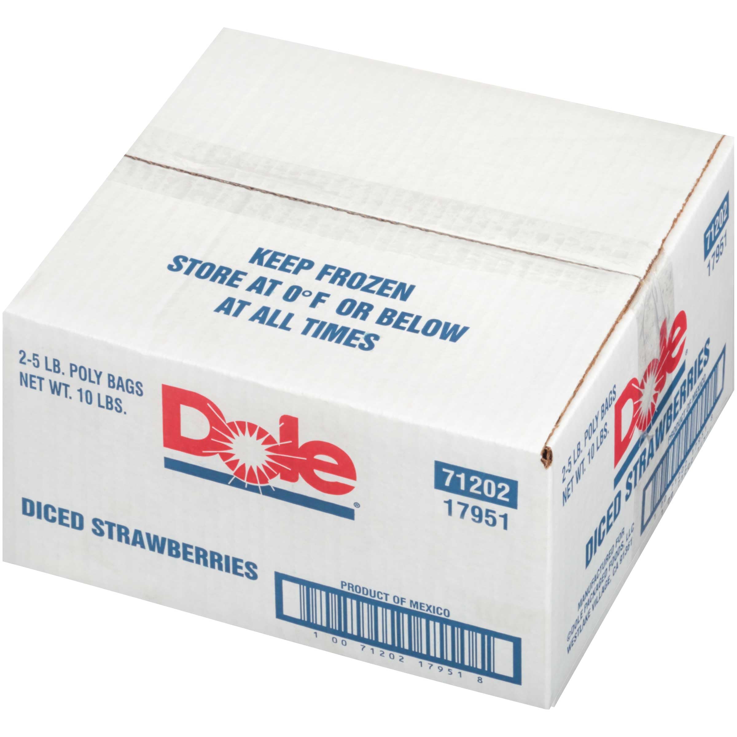 Individual Quick Frozen Diced Strawberry by Dole – 5 Pound (Pack of 2), Pack of 2