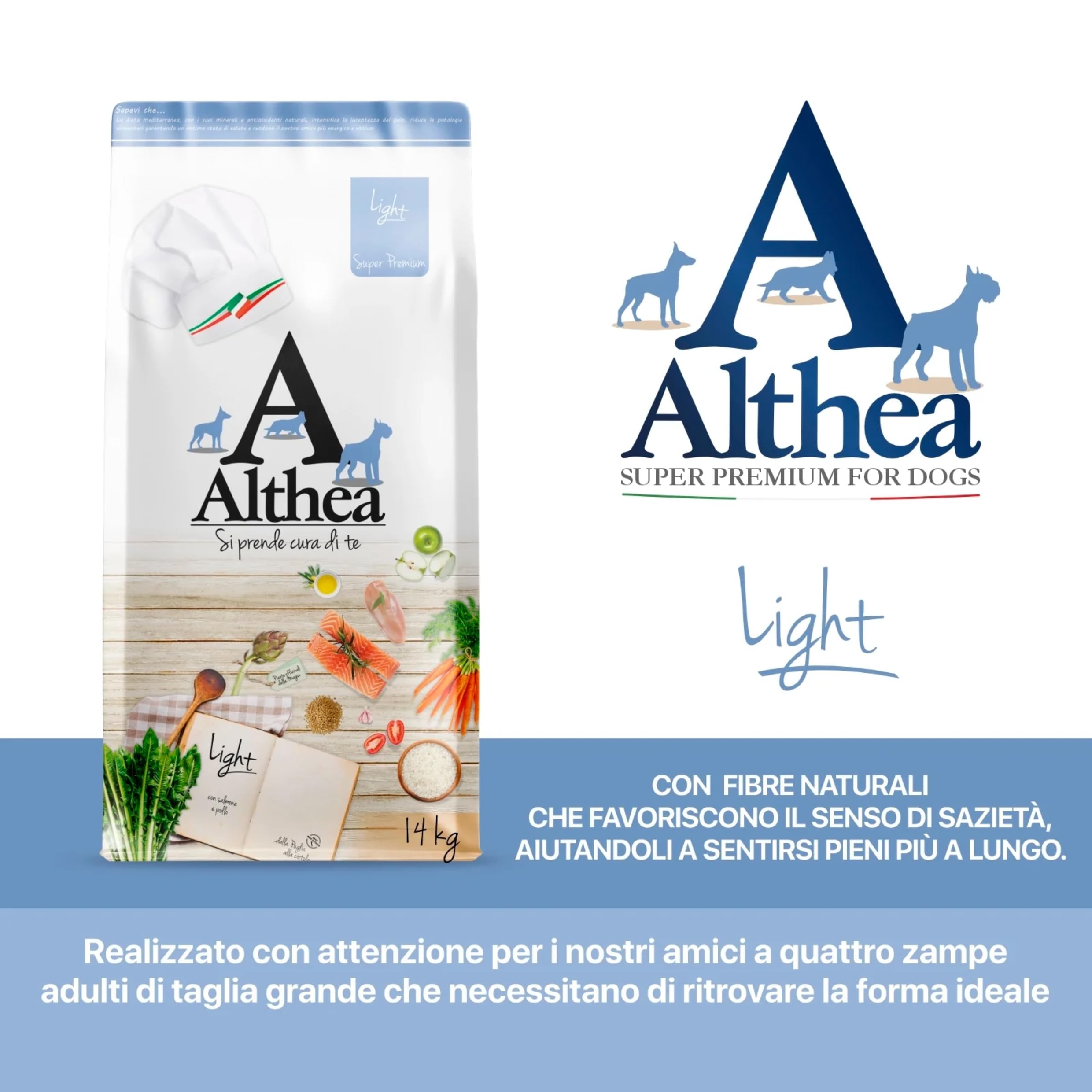 Pet's Garden Althea Light Crocchette per Cani di Taglia Grande in Sovrappeso a Base di Carne Cibo Secco per Cane Completo e Bilanciato Sacco da 14 kg Prodotto in Italia
