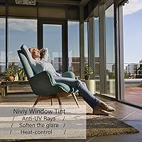 Vista 3 de Niviy Película unidireccional para ventana con efecto espejo de privacidad, autoadhesiva, tintado de ventana, control de calor UV, película