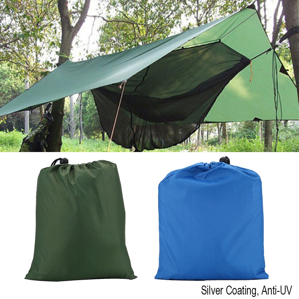 Alomejor Toldo de Tienda de Campaña para Deportes al Aire Libre toldo Lona para Camping Refugio Portátil Parasol Tienda de Campaña Impermeable Plegable PU Impermeable con estaca