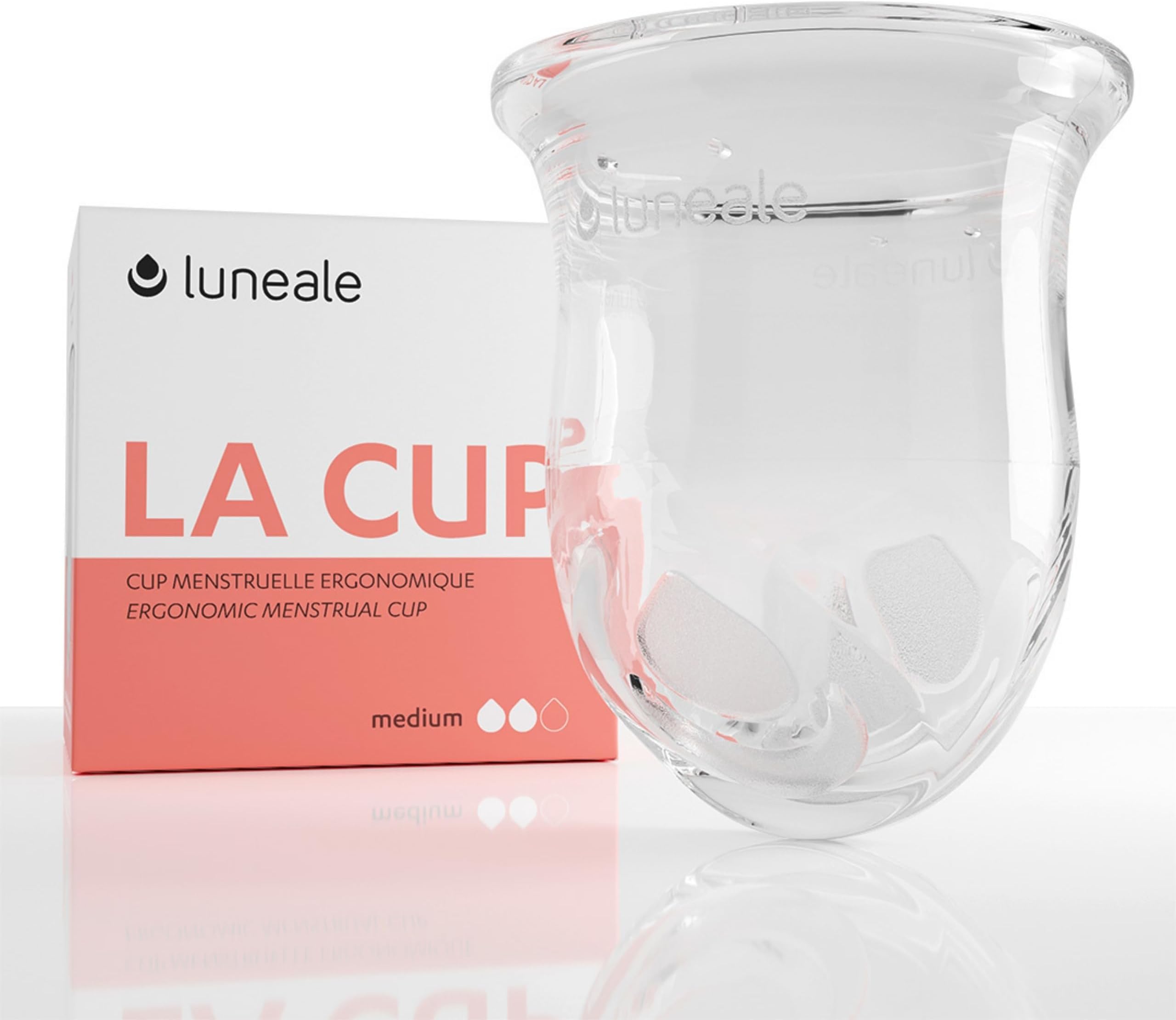 La Cup Luneale - menstrual cup - exclusive ergonomic design created with midwives - made in France - 100% medical silicone platinum (M - medium/high flow)