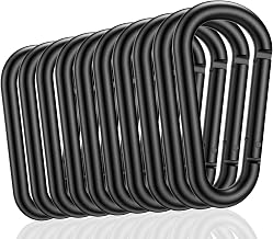 pullther 10 mosquetones de aluminio de 75 mm, mosquetones grandes, resistentes a la corrosión, para deportes al aire libre, senderismo, camping, pesca, color negro