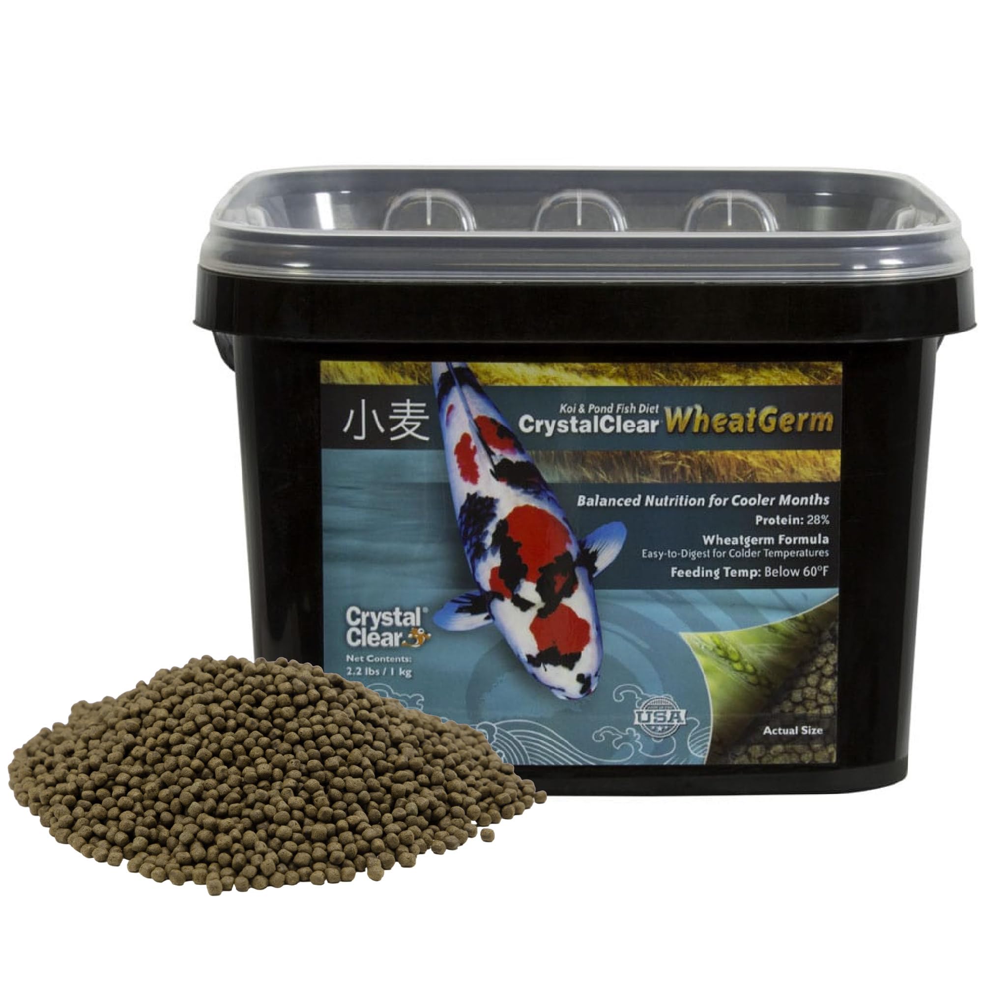 CrystalClear WheatGerm Fish Food - Protein-Rich Pellets for Ponds