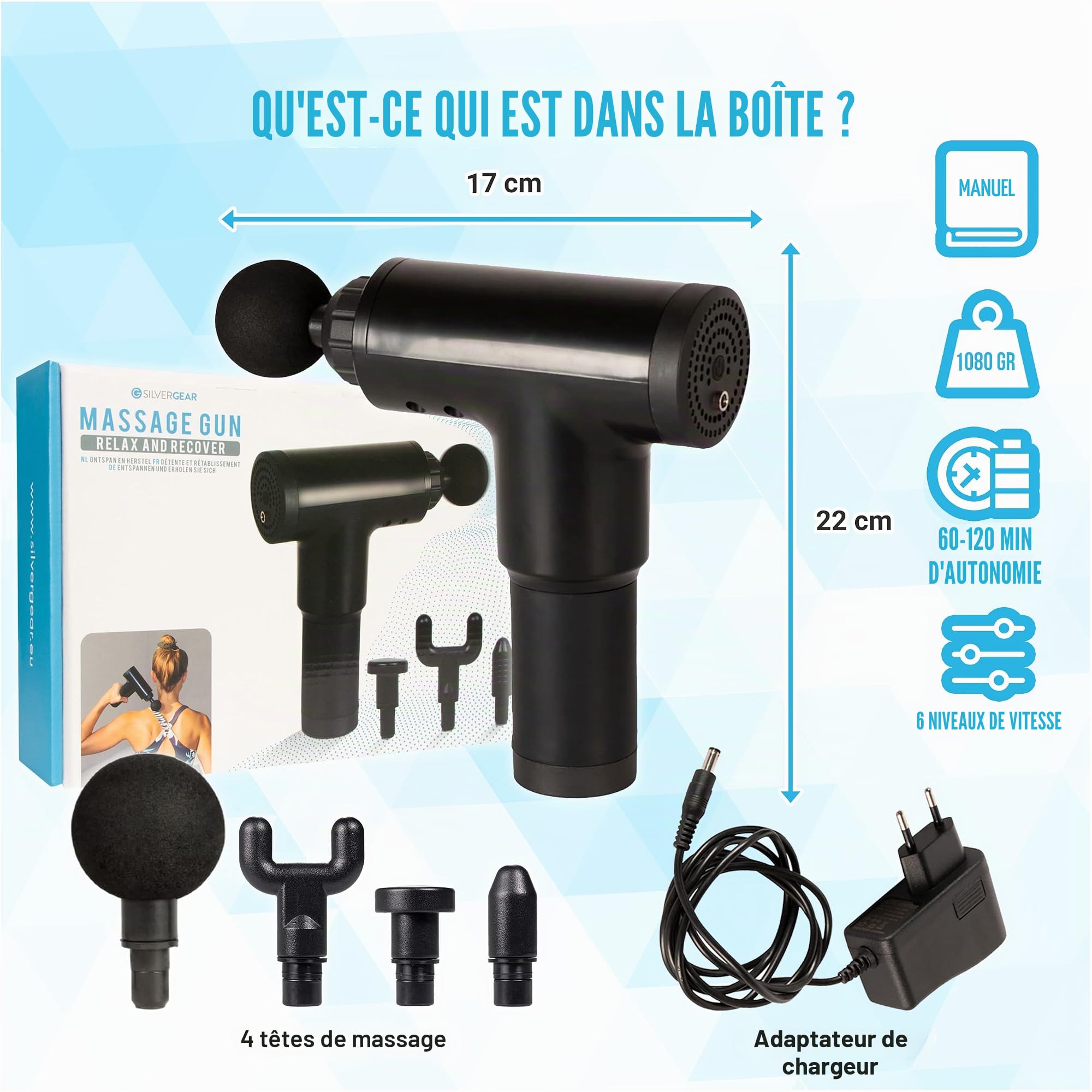 Appareil de massage - Noir