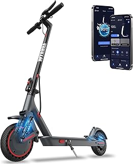 Electric Scooter, 500W Powerful Motor Scooter, 10″ Solid Tires, 31 Miles Long Range, 22Mph Max Speed, Foldable E-Scooter Adults with Dual Shock Suspensions and APP Control