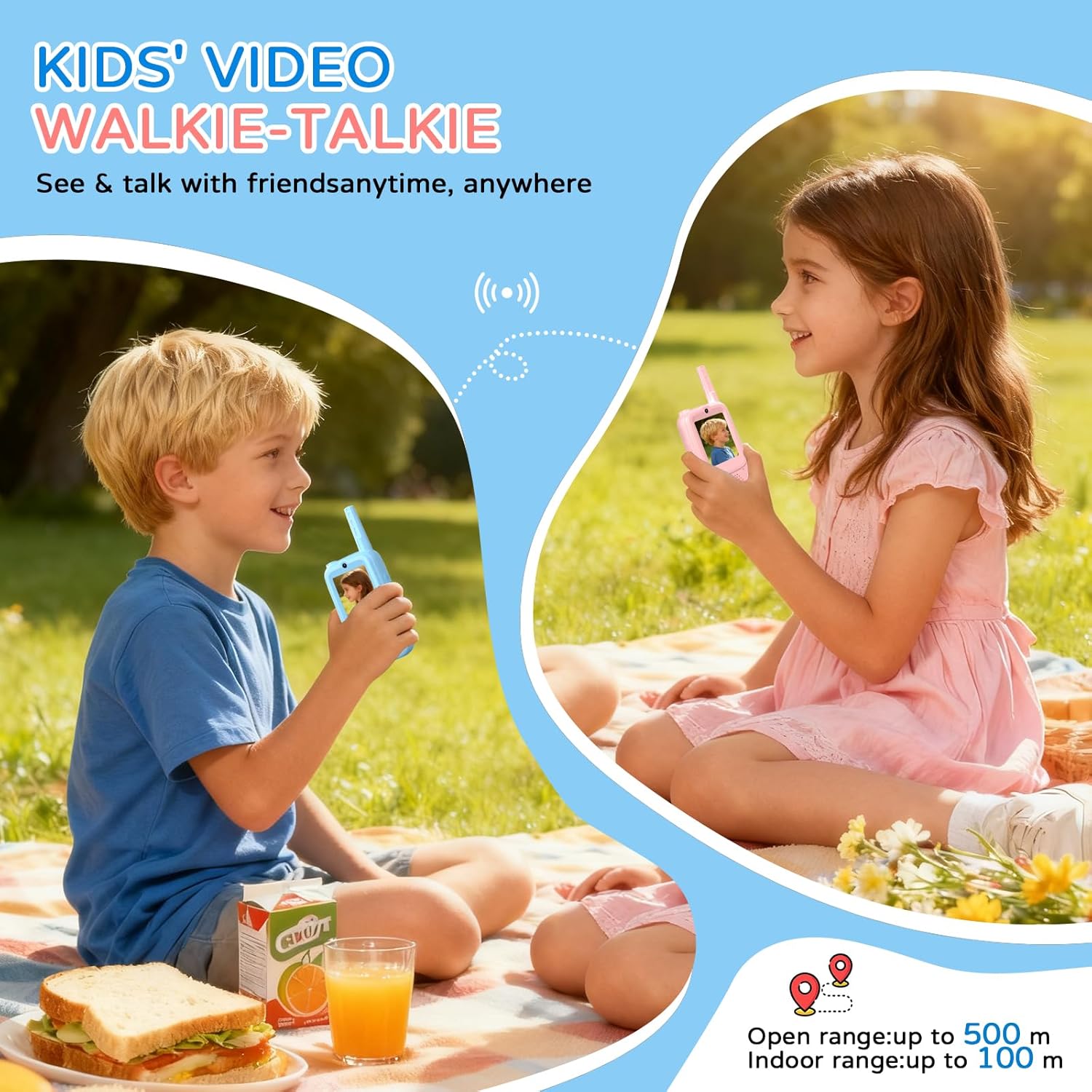 Curio Cub Video Walkie Talkies for Kids 3-12 – Rechargeable Long Range 2-Way Radios with Camera & Voice Changer, Photo Sharing, Outdoor Toys for Boys Girls Gifts