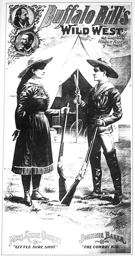 Annie Oakley (1860-1926) Namerican Markswoman Annie Oakley And Marksman Johnnie Baker Featured On A Poster For Buffalo BillS Wild West Show 1889 Poster Print by (24 x 36)