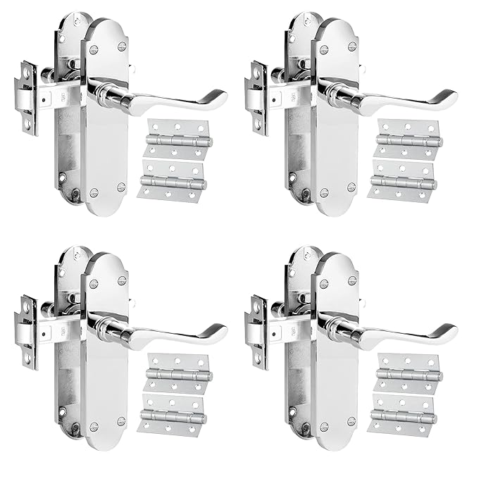 Buy XFORT 4 Pack Richmond Lever Latch Scroll Set, Complete Door Handle