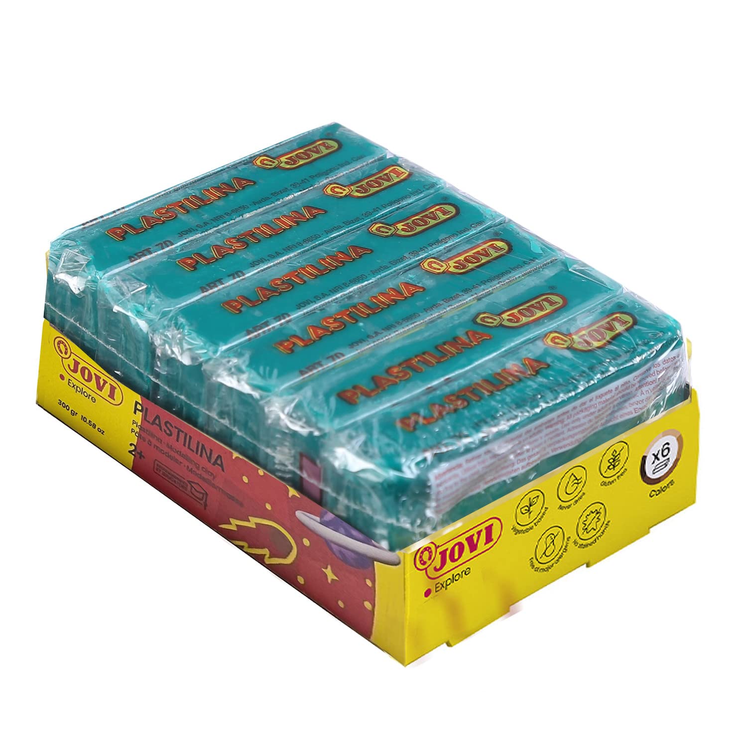 Jovi Plastilina Dark Green Non-Drying Modelling Clay 50gms Each 6 Bars