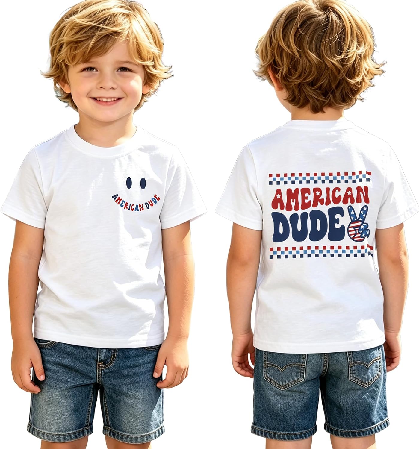 CM C&M WODRO 4th of July Shirt Toddler Baby Boy American Dude T-Shirt Patriotic Memorial Day Tee Kids Independence Day Tops