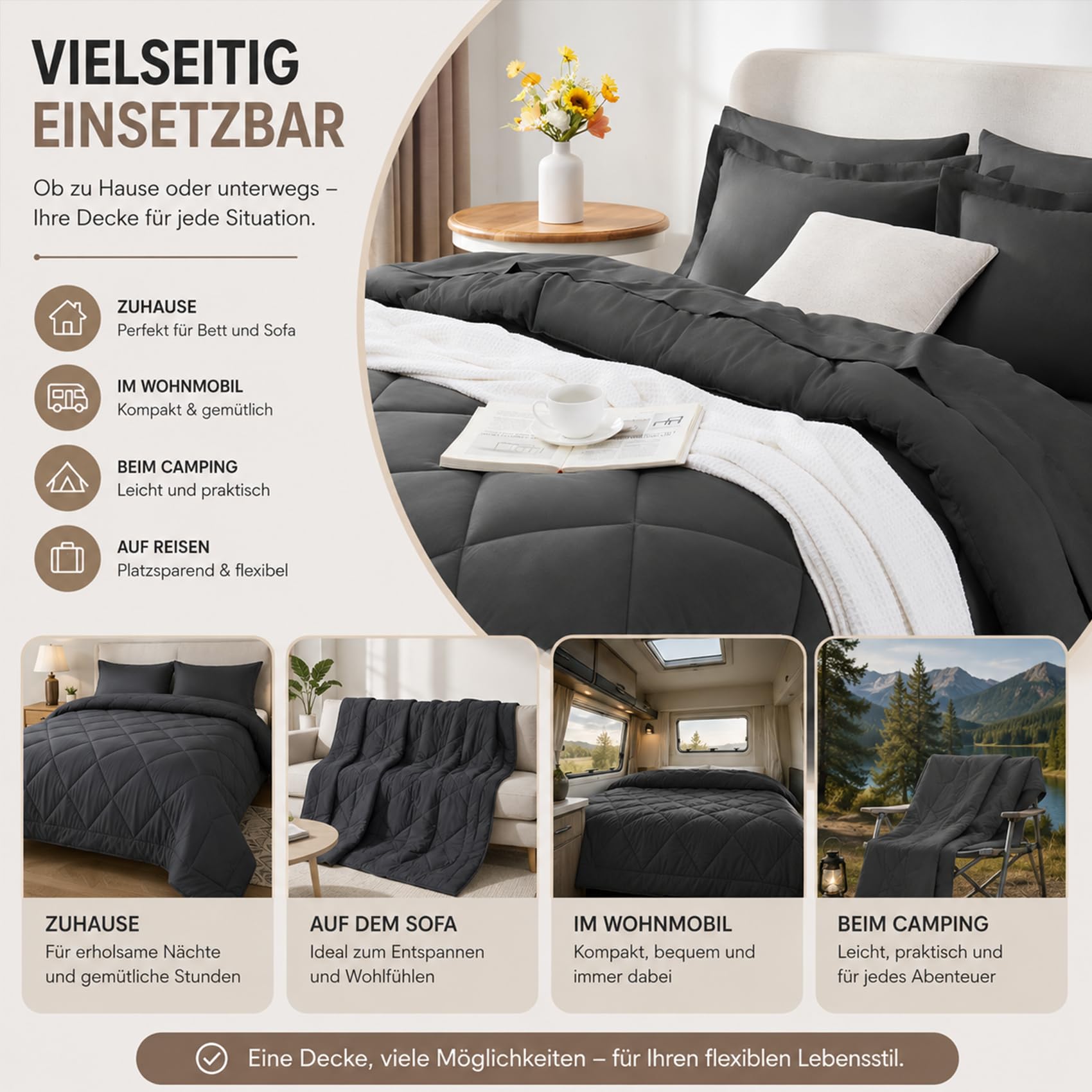 Magic Splashy Bettdecke, 2026 The Quick-Drying 2-In-1 Duvet, Weich und Atmungsaktiv, Maschinenwaschbar, Die BettwäSche üBerflüSsig Macht für Zuhause, Camping und Reisen (Khaki,135 * 200cm)