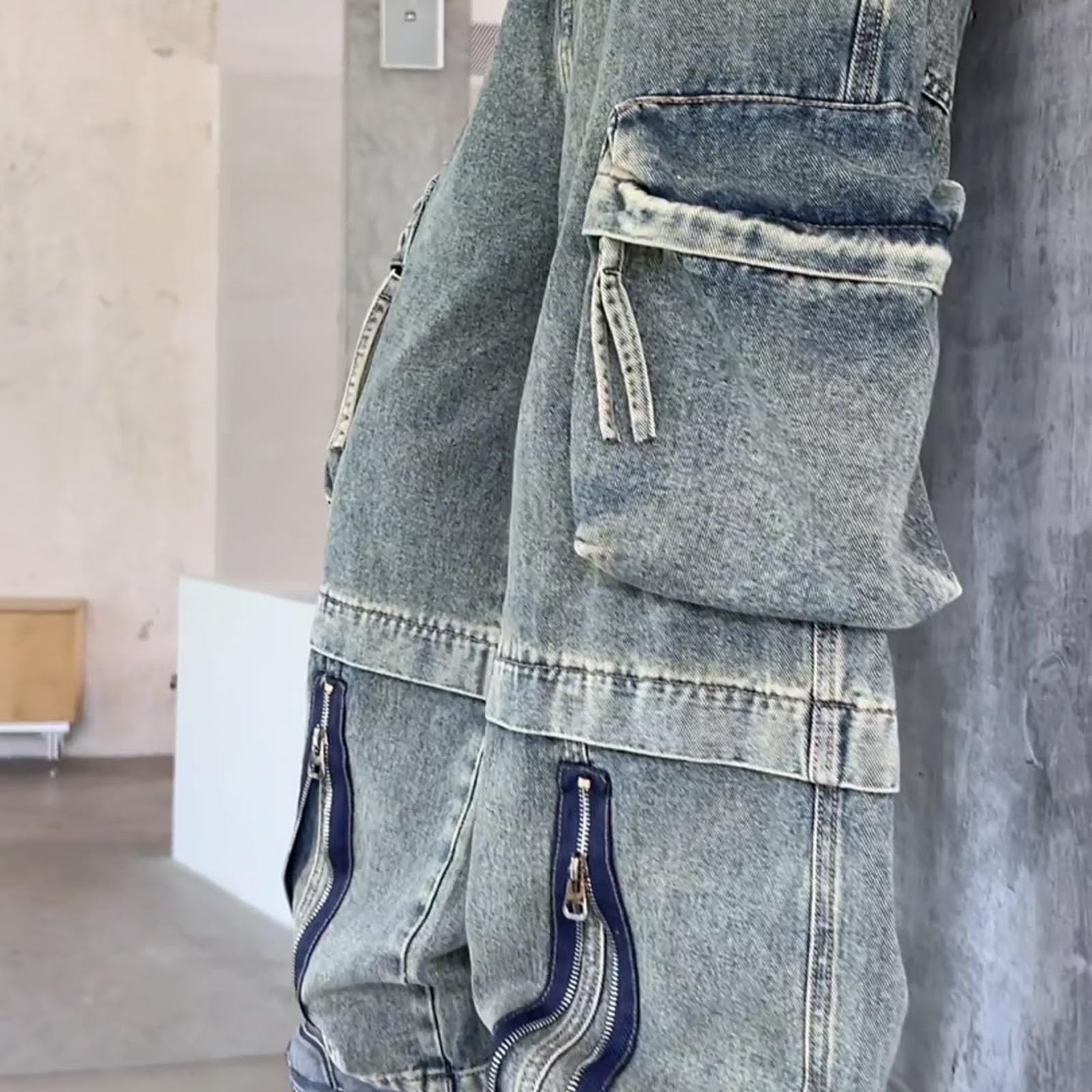 Genérico Pantalon Vaquero Niño - Pantalones Vaqueros Cargo para Niños Cómodos Y Duraderos Informales con Múltiples Bolsillos Elegantes Largos para Uso Diario Al Aire Libre Y Escolar