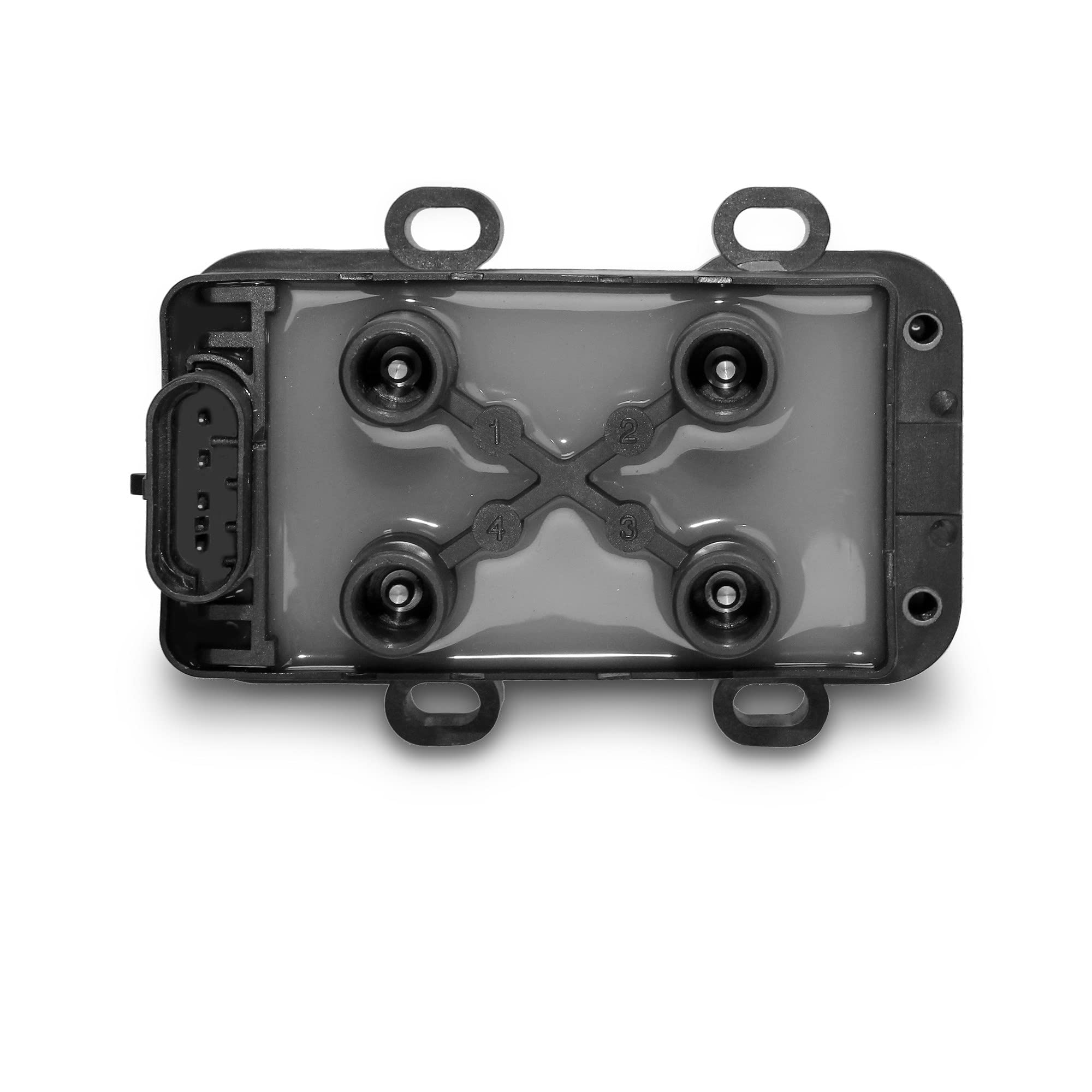 BESTPRICE 1x bobina di accensione modulo di accensione a 4 poli + 4x cavo di accensione set cavo di accensione Adatto per RENAULT CLIO II (BB_, CB_),KANGOO (KC0/1_),KANGOO Express (FC0/1_),TWINGO I (C
