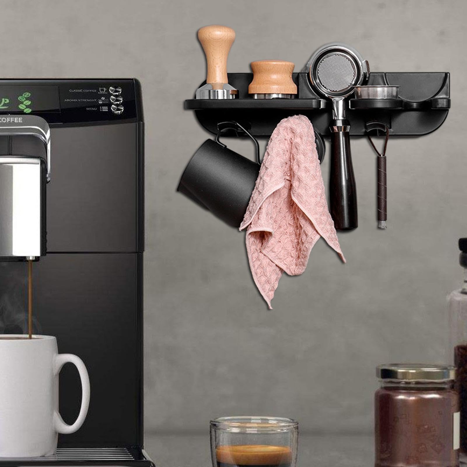 Stacja do kawy uchwyt na akcesoria do kawy ekspres do kawy przechowywanie domu i komercyjnej kawiarni barista stacja narzędziowa kawiarnia akcesoria do przechowywania.