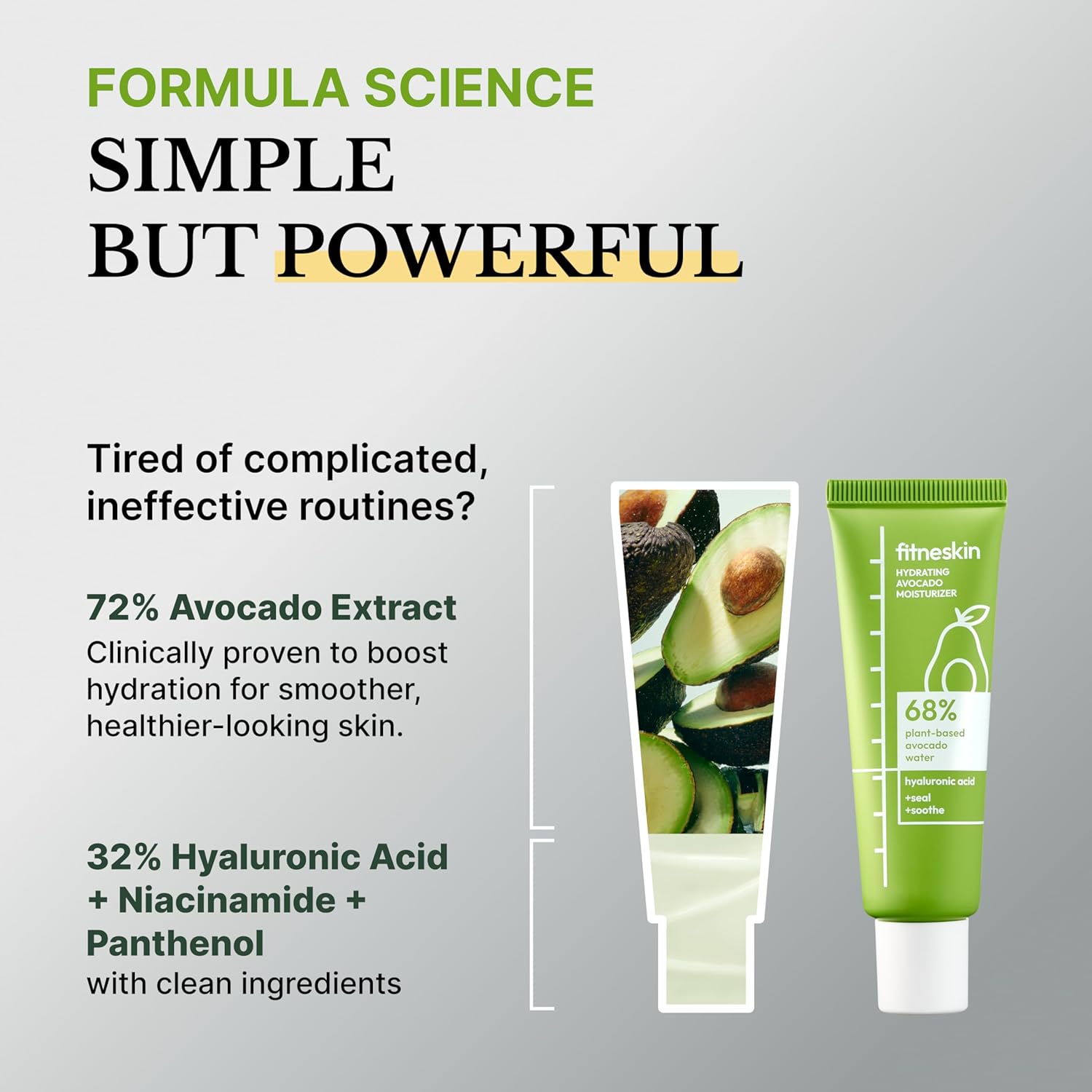 Hydrating Avocado Moisturizer, 1.7 Fl Oz (50ml) – Avocado Fruit Water + Hyaluronic Acid, Vitamin B3 & Pro-Vitamin B5 – Creamy-Soft Barrier Hydration, Fragrance-Free, Vegan Korean Skincare - Image 3