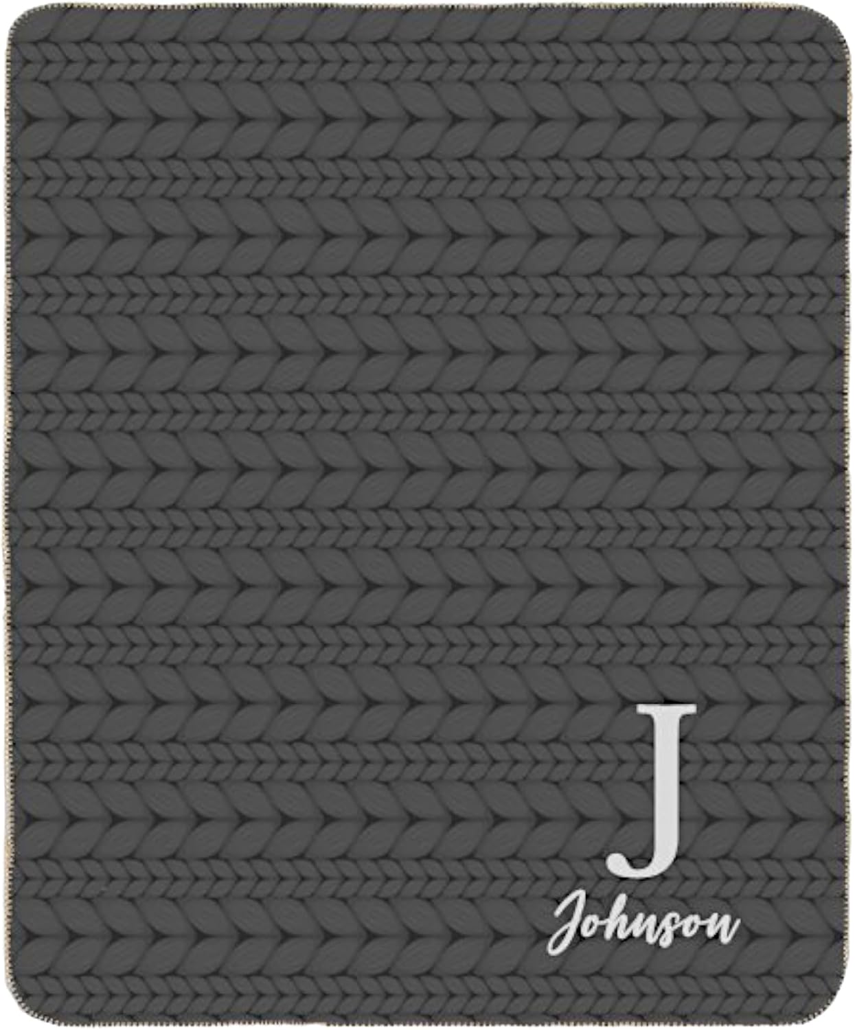Personalization Universe Christmas Sweater Monogram Personalized 50x60 Plush Fleece Blanket
