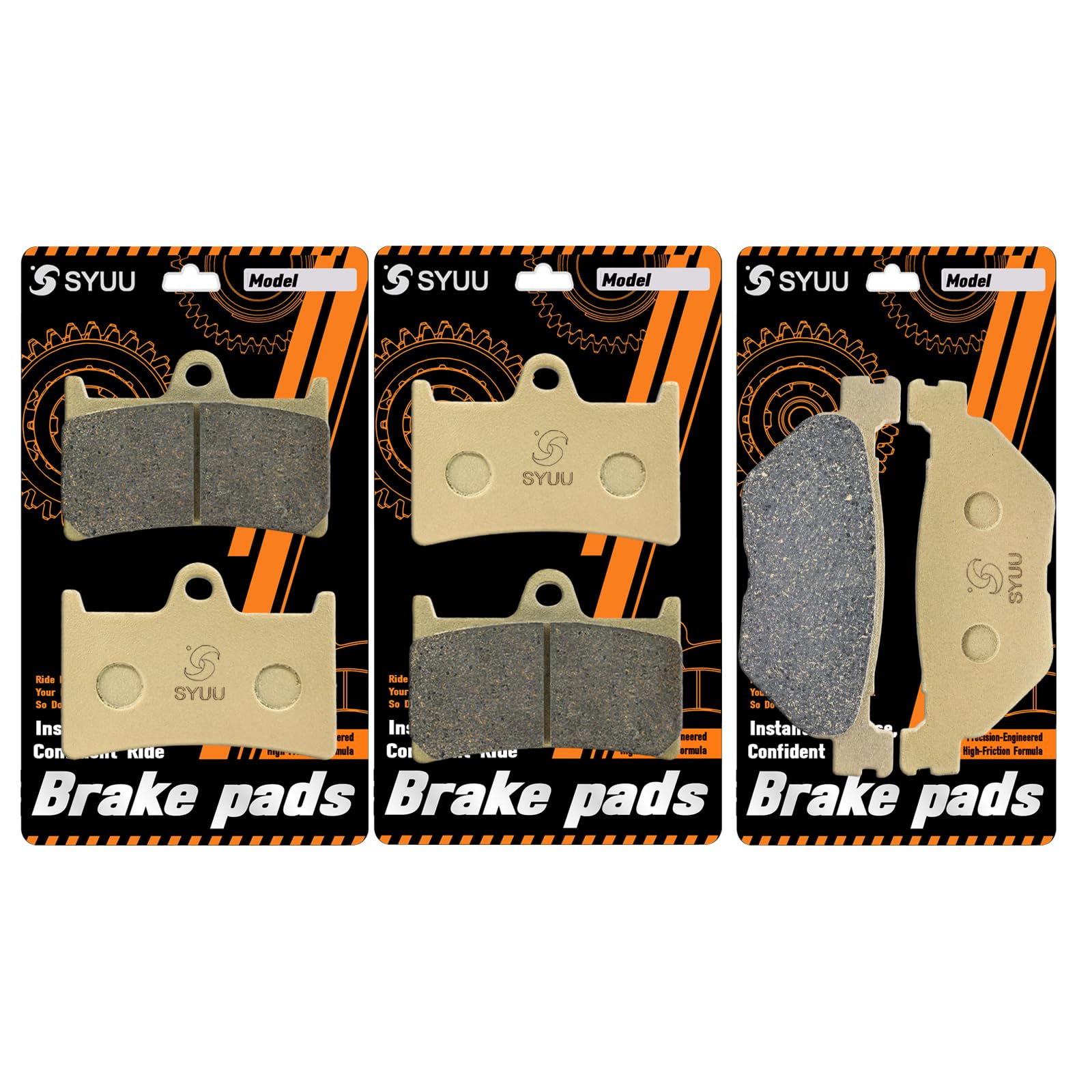 SYUU Klocki hamulcowe motocyklowe z włókna miedzianego z przodu z tyłu do Yamaha T-Max 530 XP 530 XP 500 2013 2014 2015 2016 FJR 1300 2003 2004 2005 FA252F FA319R