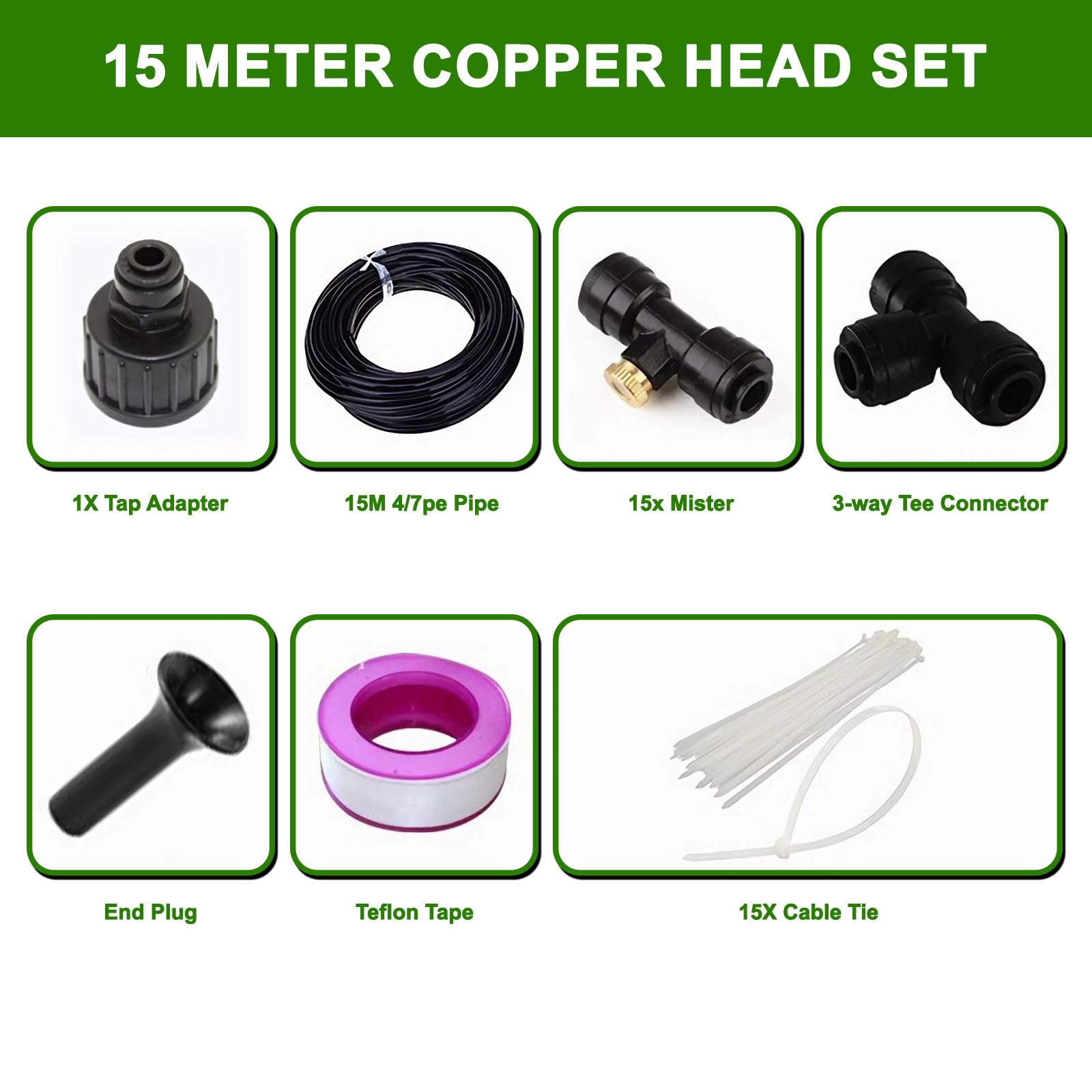 LASTOOLS Misters for Outside Patio,49FT(15M) Misting Line+15 Mist Nozzles - Image 2