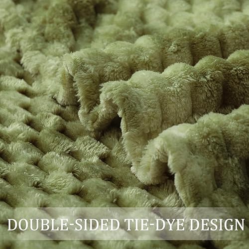 Miniatura 6 de Exclusivo Mezcla - Manta de vellón extragrande, 50 x 70 pulgadas, elegante, tela jacquard suave, mullida, acogedora y ligera, para invierno, color