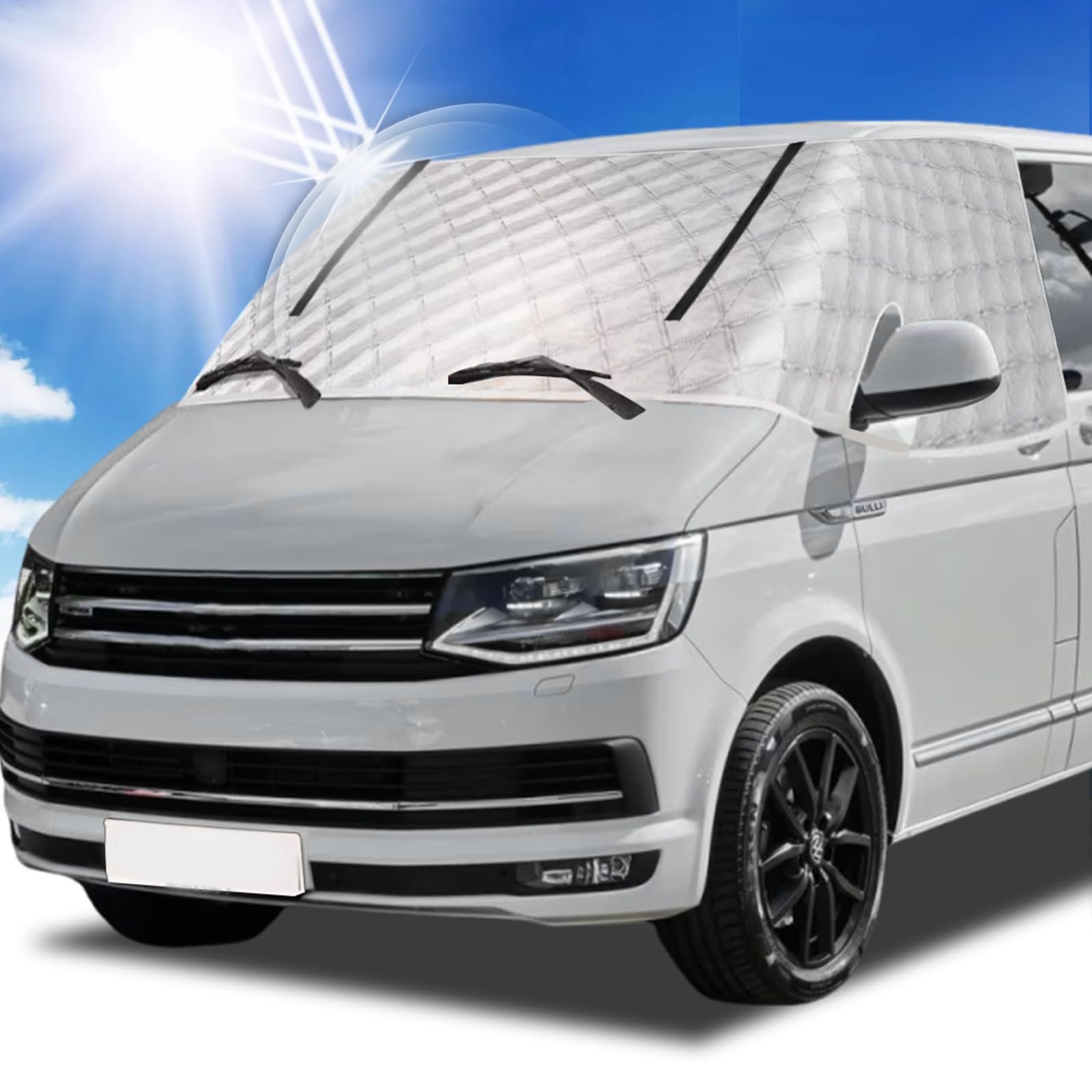 Zewnętrzna osłona ekranu termicznego srebrna izolacja przedniej szyby do VW T5 T6