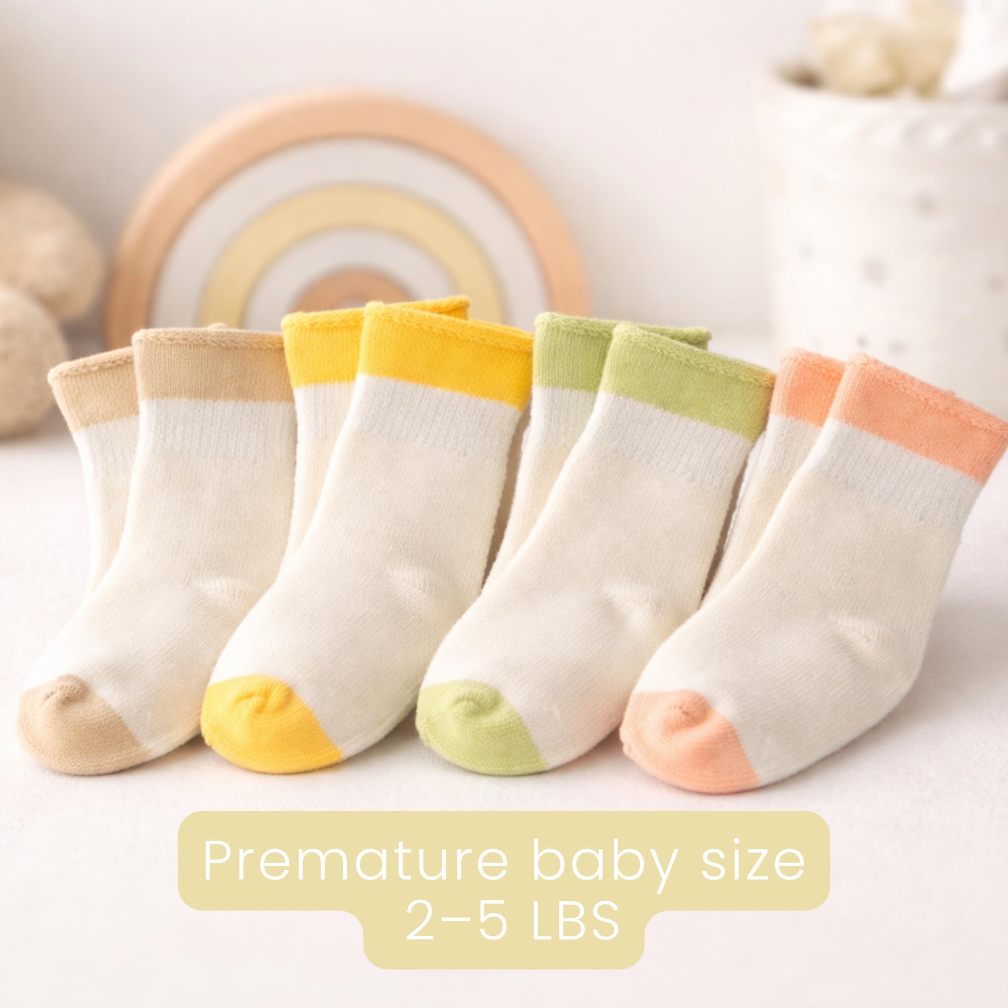 Calcetines básicos para bebés y niños recién nacidos (6 paquetes) – Calcetines prematuros de algodón orgánico – imprescindibles para pies pequeños