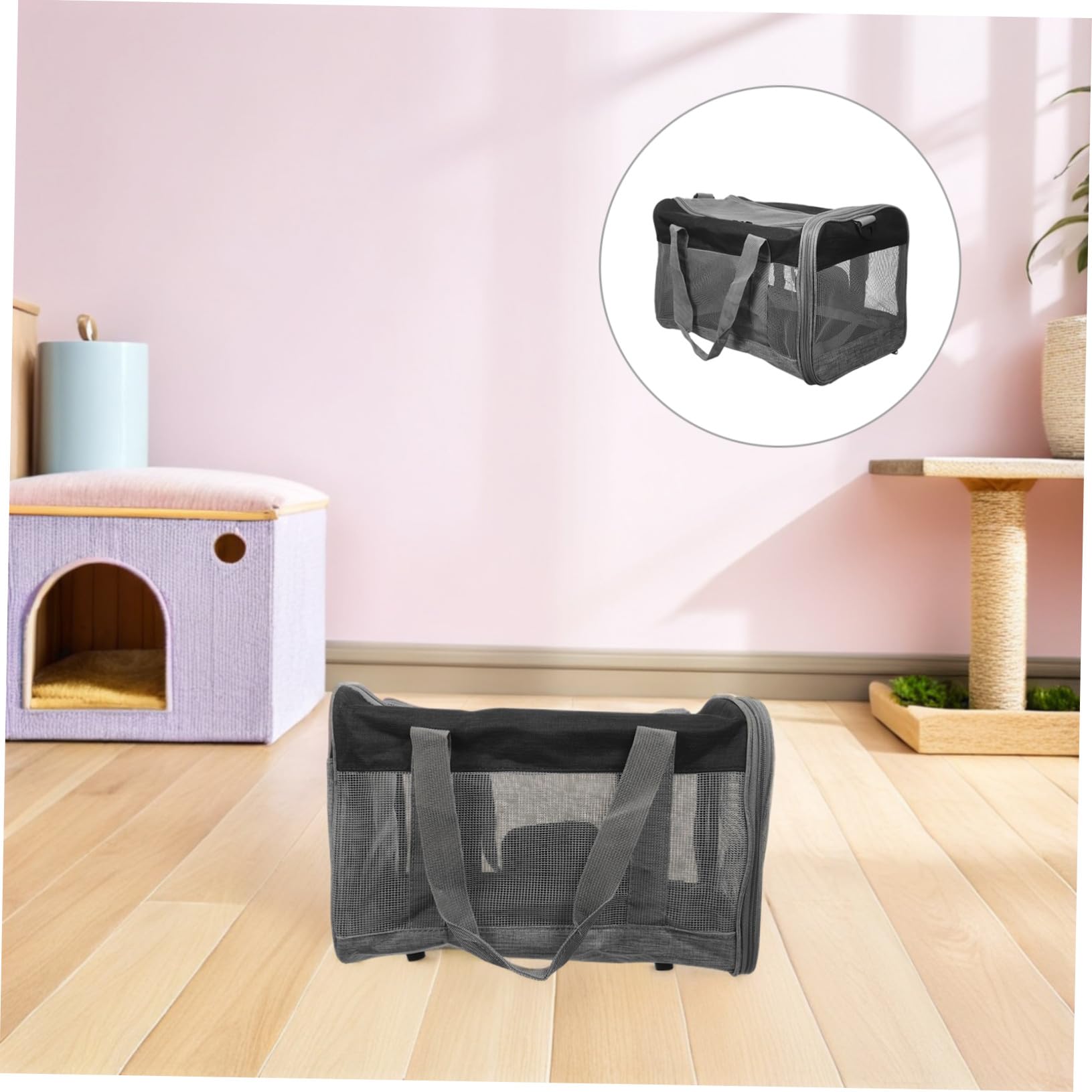 SHINEOFI Transportbox für Kleine Hunde Katzen Welpen Kleintiere Faltbare Tragetasche mit Netzeinsätzen Weicher Polsterung Innen Tragegurt für Haustiere für Reisen und Ausflüge