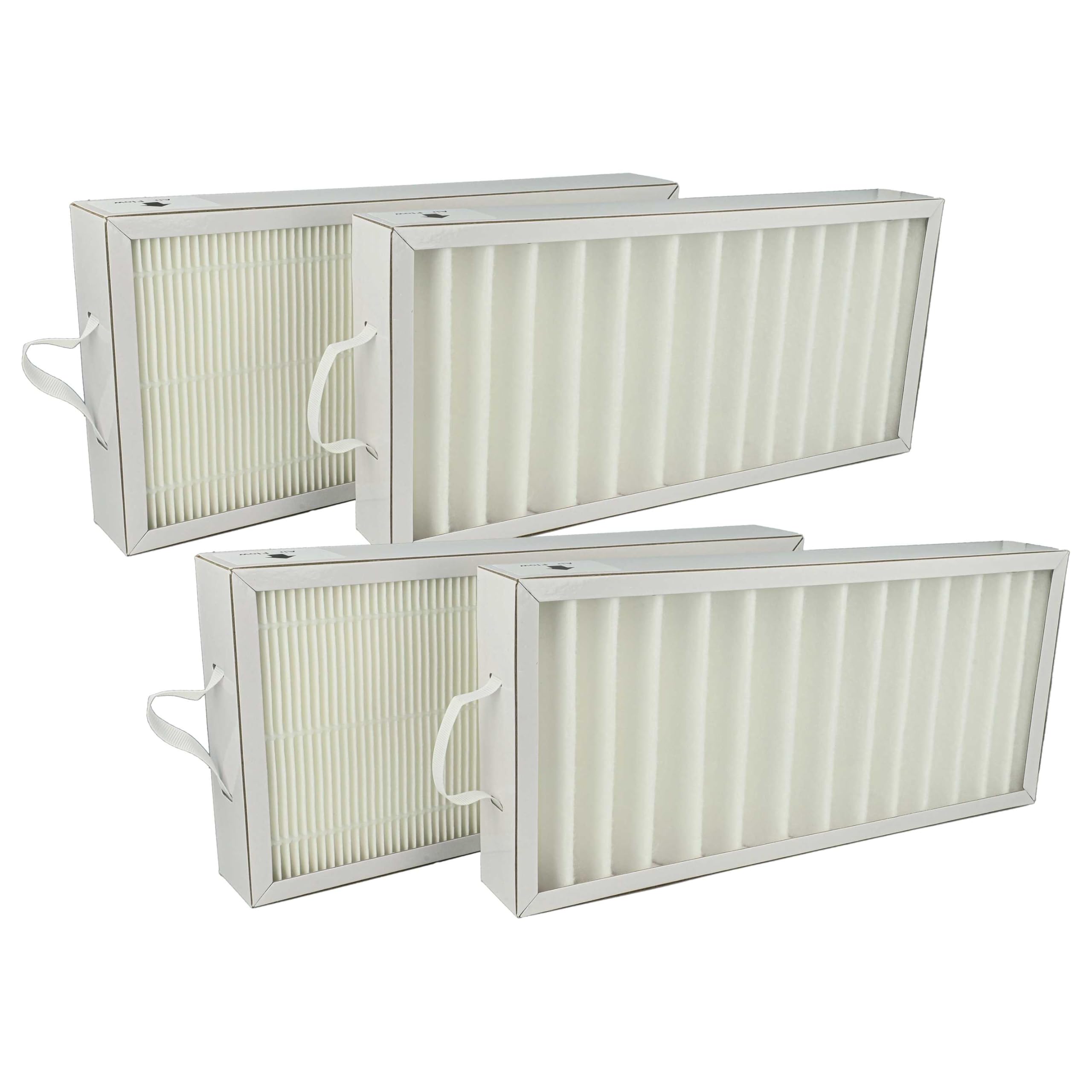 vhbw Filterset kompatibel mit Pluggit Avent P300N, AP300, P300 Lüftungsgerät - Luftfilter G4 / F7 (4 Stück), 35 x 16 x 4,5 cm, Weiß
