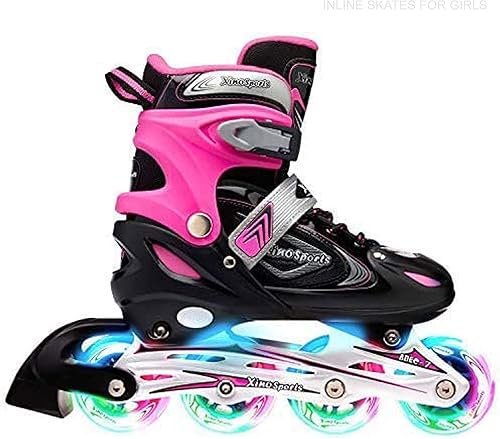 Miniatura 8 de XinoSports - Patines en línea para niñas y niños, cuchillas ajustables con ruedas de iluminación LED, patines juveniles se pueden utilizar en