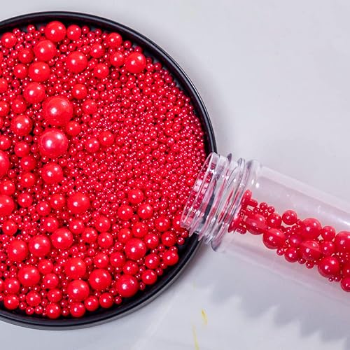 Miniatura 6 de Gránulos rojos de Navidad, chispas para tartas, 4.6 onzas, chispas de galletas, perlas de azúcar, perlas de caramelo comestibles para decoración de