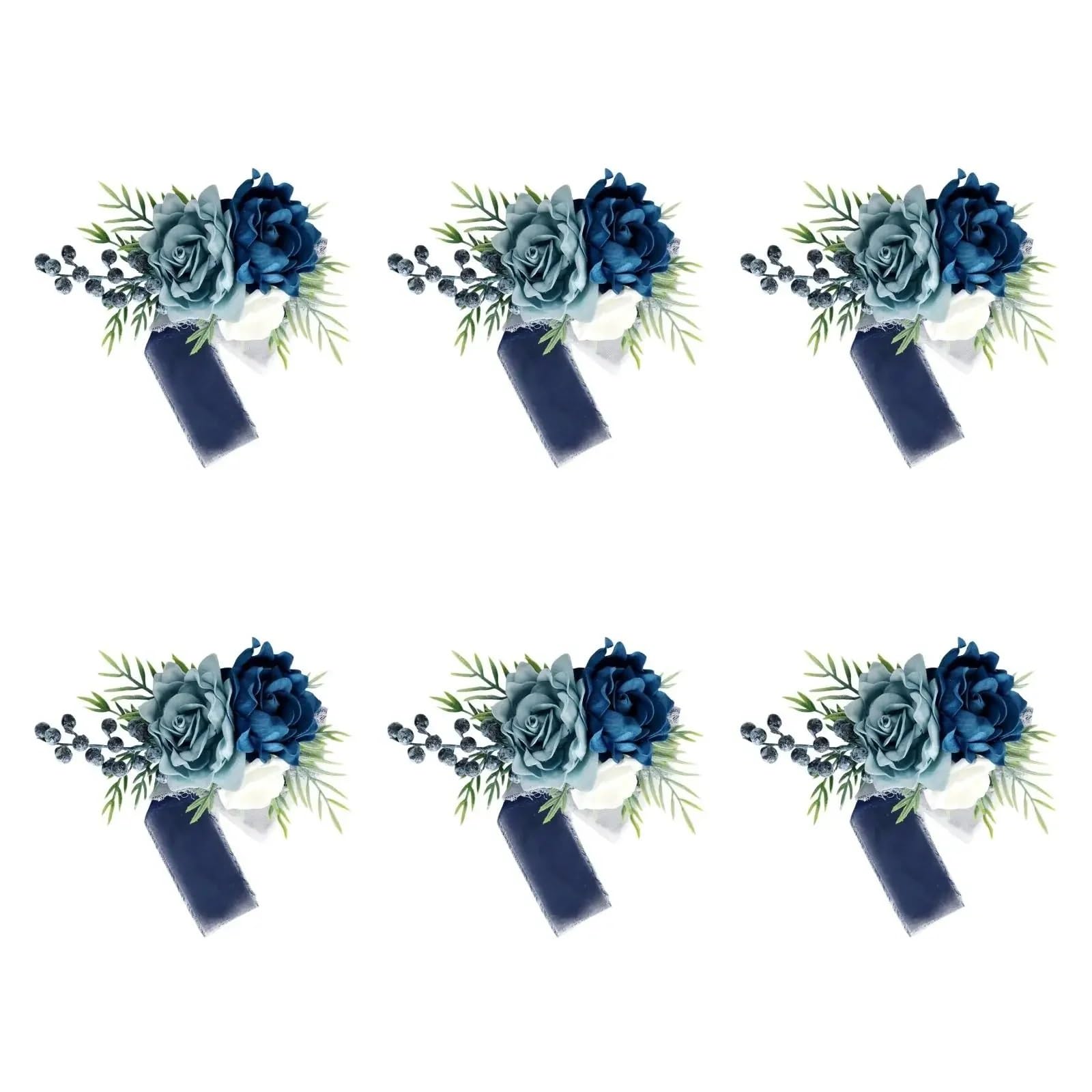 6 Corpetti da Polso Sposa con Fiori a Mano for la Cena di Ballo Addio al Nubilato