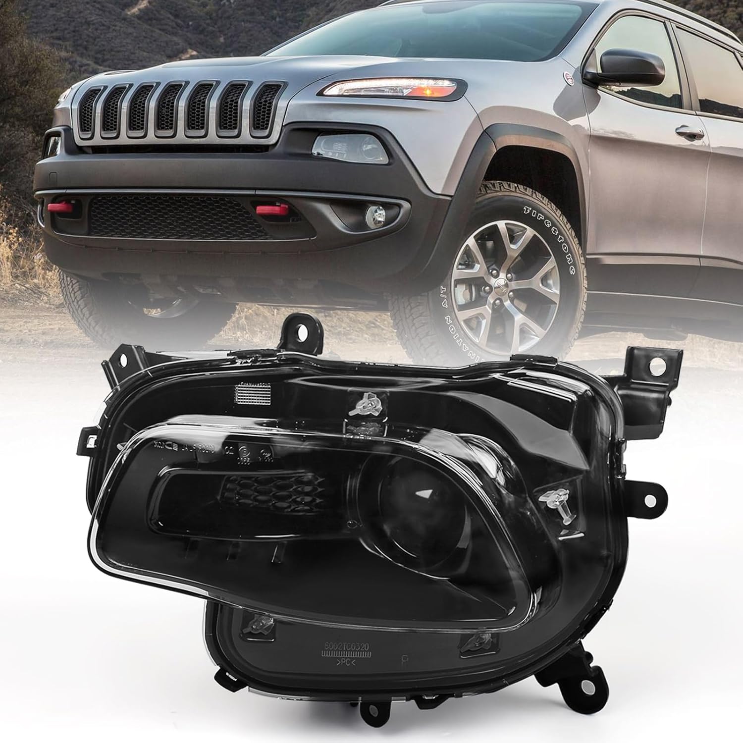 Huray HID Headlight Assembly for Jeep Cherokee 2014-2018 [Only for Xenon Type] OE Head Lamp Replacement Driver Side