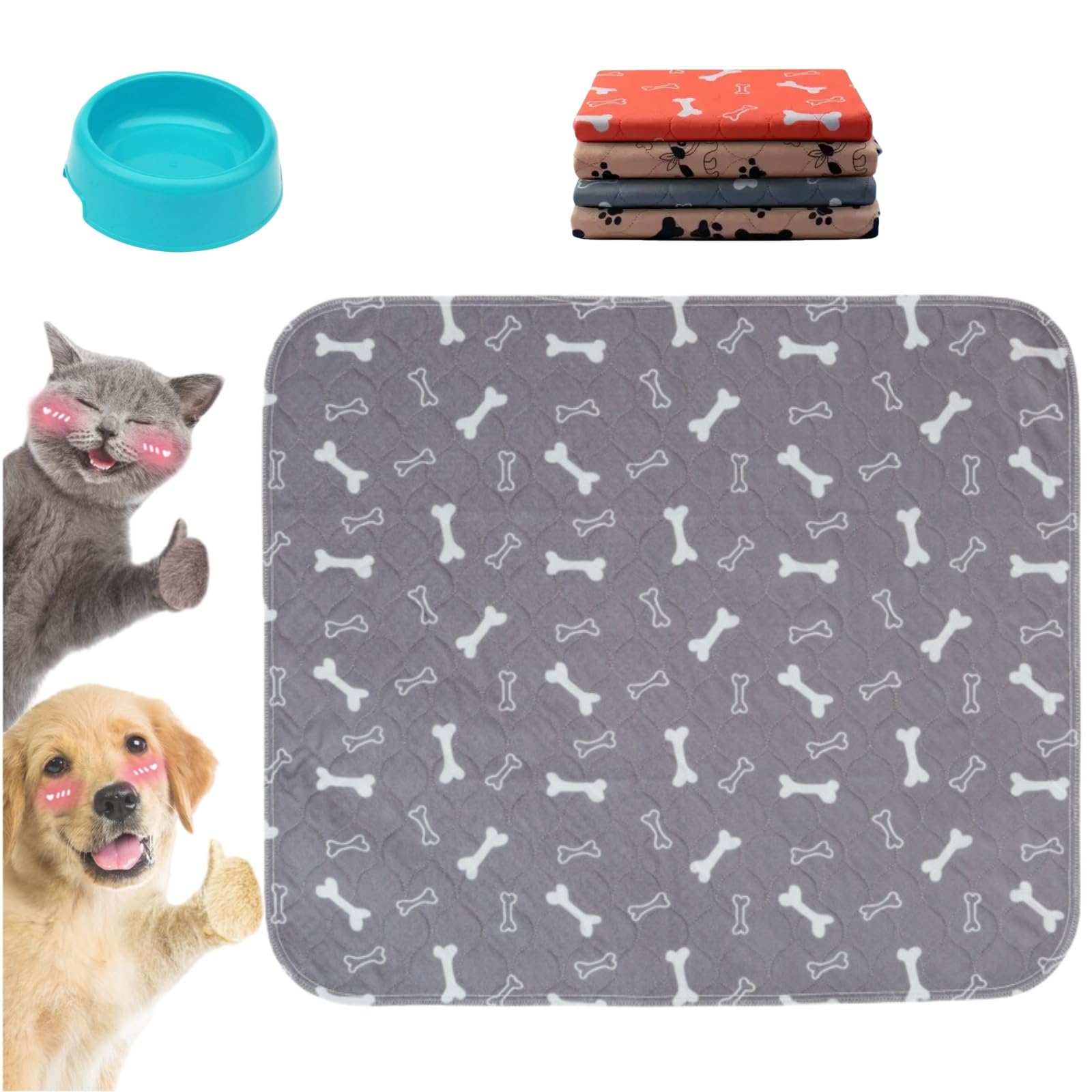 Puppy pad Pee Pads with Pheromones,Reusable and Washable Puppy Pads, Leak-Proof Pet Training Pads for Dogs Indoor Use (Gray,16X24 Inches (40X60cm))