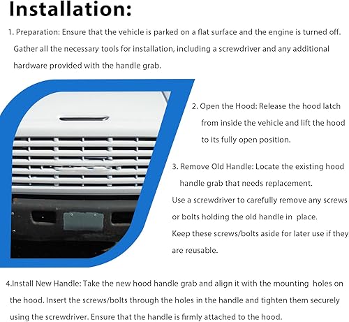 Miniatura 5 de CULMKARI Mango de capó delantero para Chevy Kodiak C4500 C5500 C6500 C7500 C7500 GMC Topkick C4500 C5500 C6500 C7500 C8500 C8500 Reemplaza 15814272