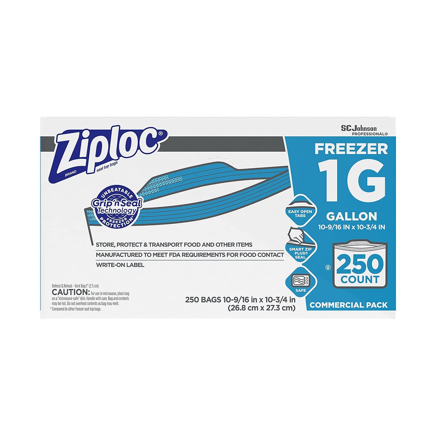 Amazon.com: Ziploc 682258 Double-Zipper Freezer Bags, 1gal, 2.7mil