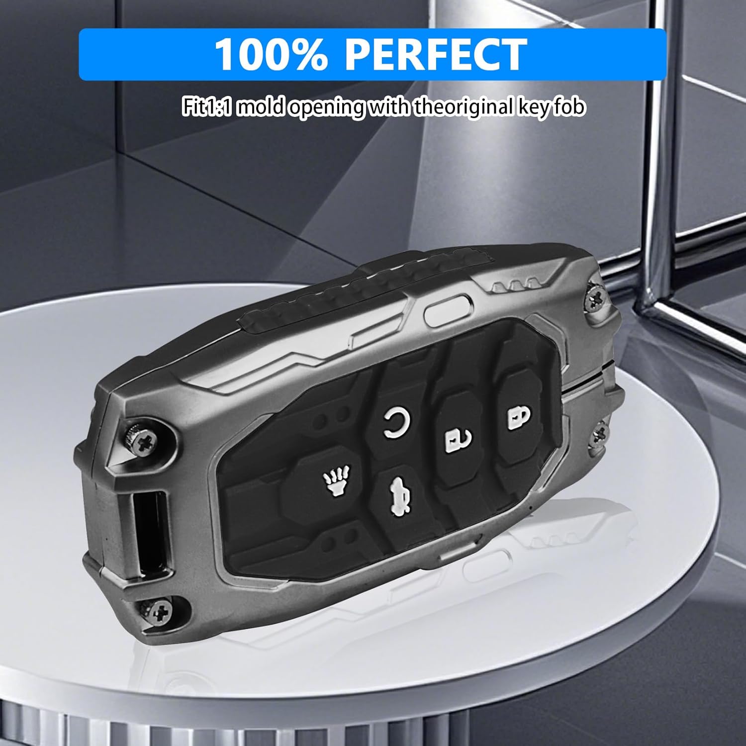 QBUC for Honda Key Fob Cover with Keychain - Heavy Zinc Alloy Shell & Silicone Case for Double Protection - Compatible with 2022-2026 Honda Accord Civic HR-V CR-V Pilot (Black) - Image 6