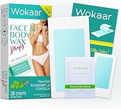Body Wax Strips | Hair Removal Wax Kit for Women and Men - 42 Count Beeswax & Rosemary Waxing Kit for Legs & Bikini, Underarms, Facial, Eyebrows, Face (24 Body +12 Facial Strip +6 Oil Wipes)