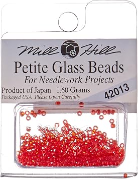Mill Hill Petite Glass Seed Beads 2mm 1.6g, Red Red