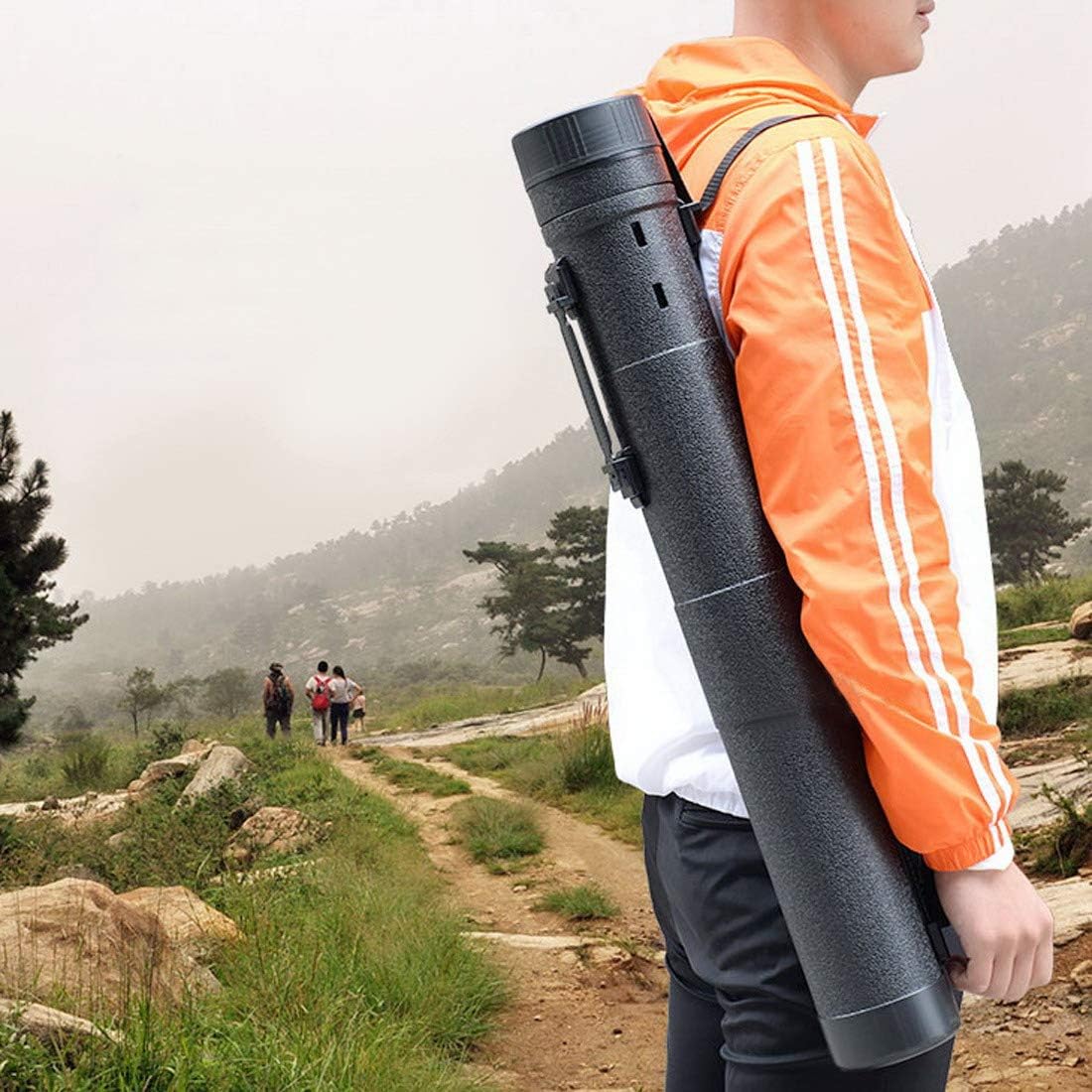 Poster Tube Poster Art Document Tube, Expandable 30"/77cm to 53”/135cm With Strap, Telescoping Cylindrical Storage Case Portable Sketch Blueprint Poster Tube