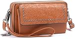 FALAN MULE Crossbody Bags for Women Leather Shoulder Bag and Cell Phone Wallet Purse Adjustable Strap with Card Slots