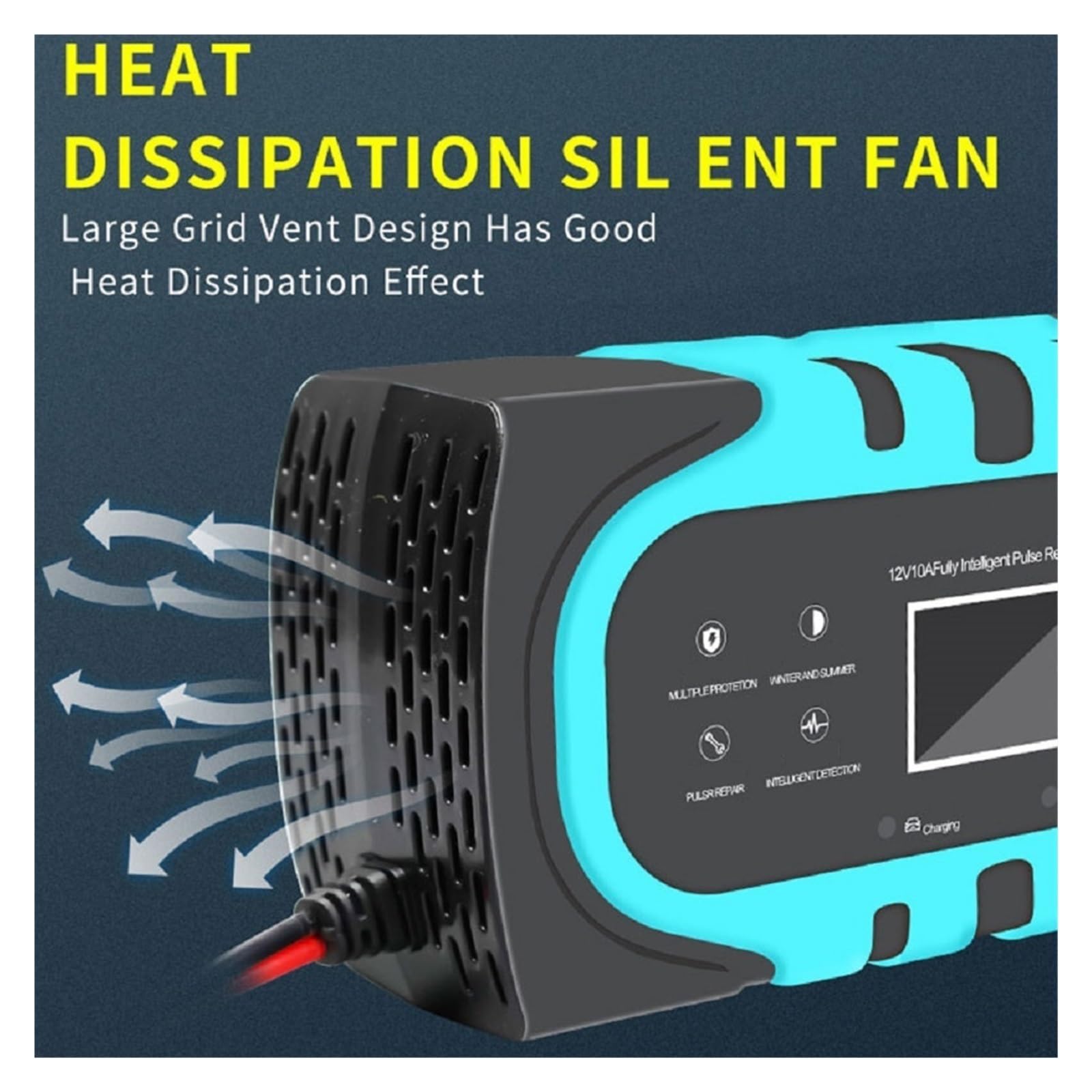 Cargador De Batería Coche 12V 10A Pantalla Táctil Reparación Pulso LCD Carga Energía Rápida Húmedo Seco Plomo Ácido Digital Cambiador Automático Carga De PrecisióN