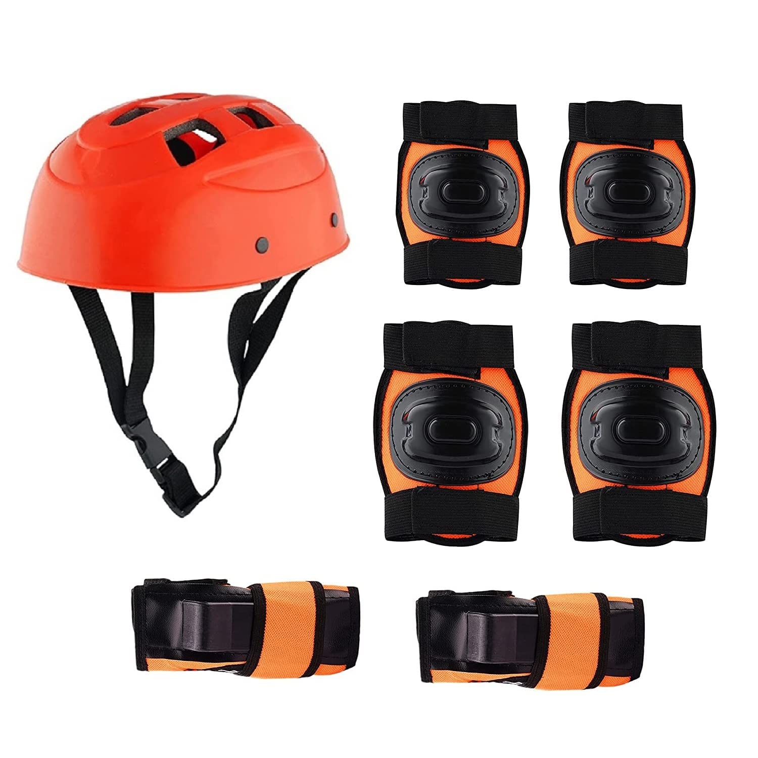Apolestar Skating Guard, Protective Skating Guard Kit for Kids,Men & Women Cycling Protection Set | Multi Sport Gear, Head Knee, Elbow & Palm Guard Safety Protective Kit (Orange) (Small) (B0C6FS4PXY) Amazon Price History, Amazon Price Tracker