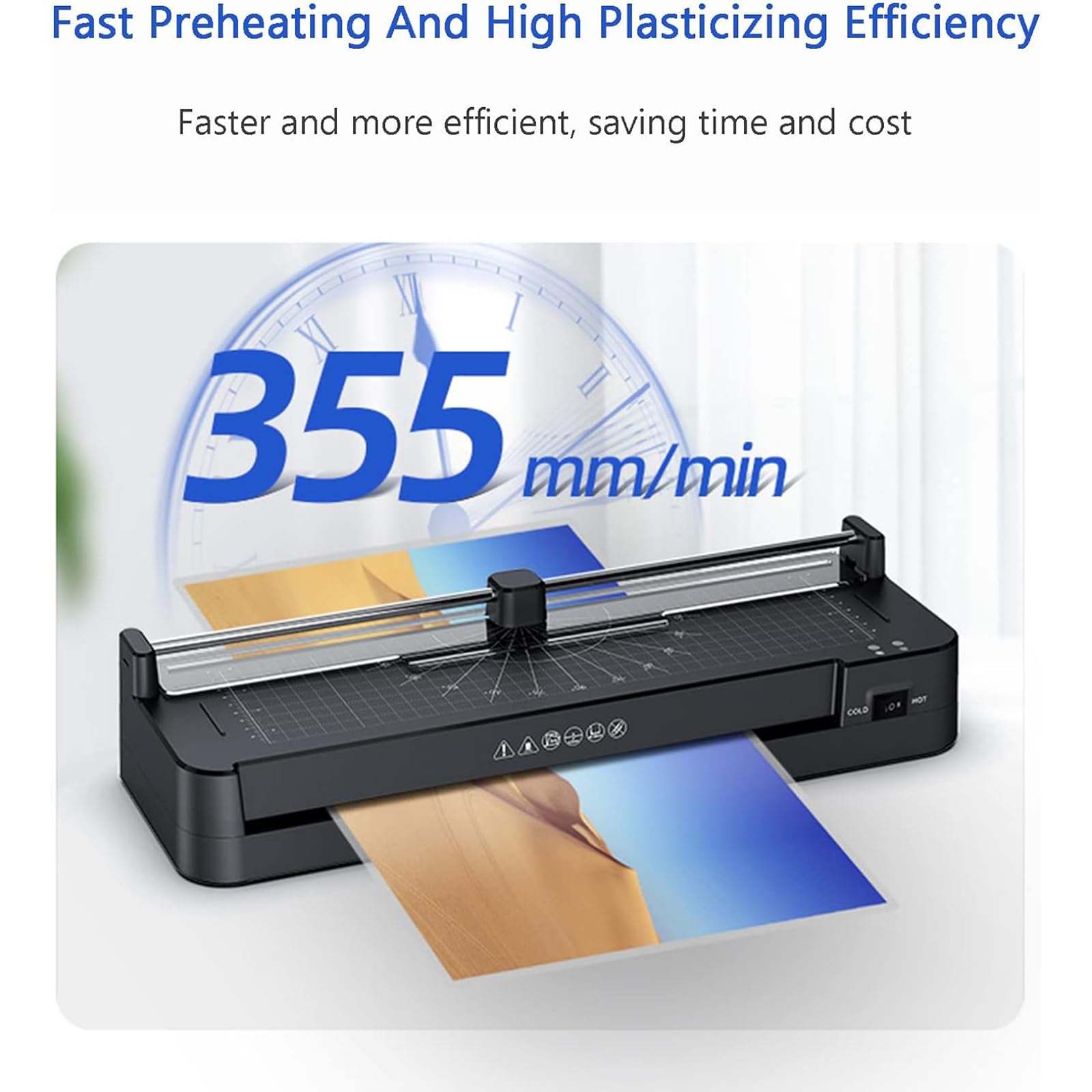 A3 Small Laminating Machine, Thermal Laminator Machine, 115-145? Intelligent Temperature Adjustment, Rapid Preheating, Hot and Cold Mounting, Ideal for Home, Office, School