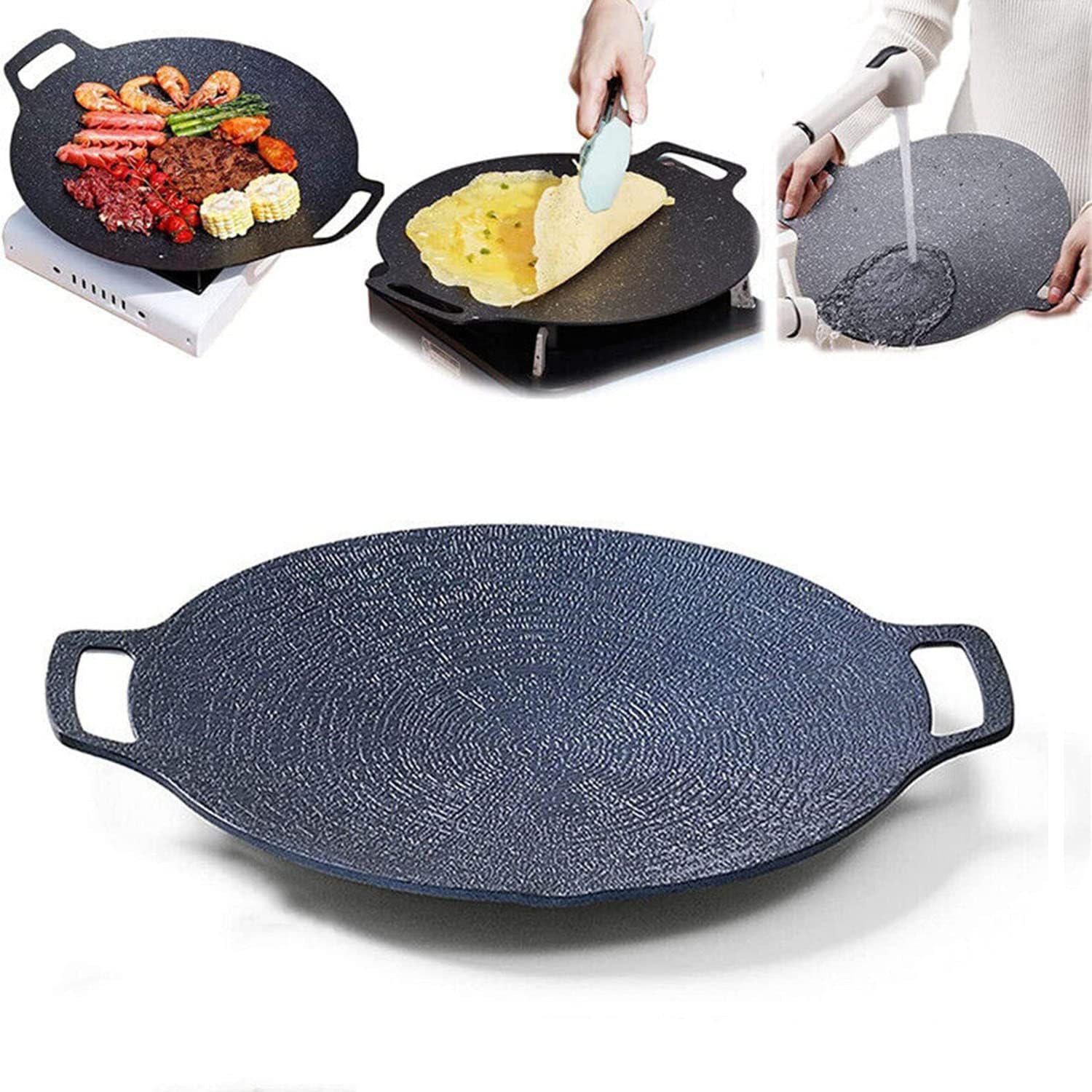 Oaiyeie MultiFunction Medical Stone Grill Pan NonStick