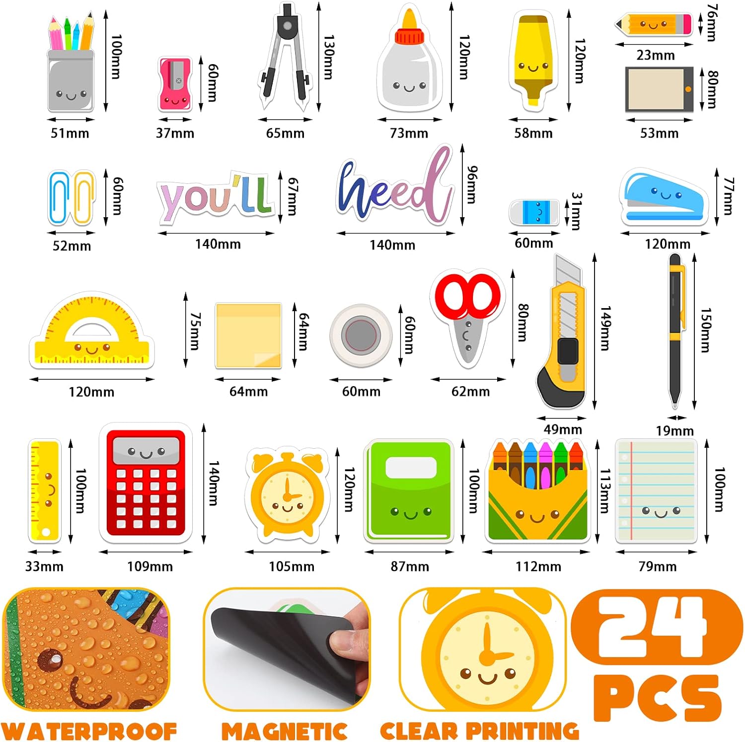 Kanayu 26 Pcs You'll Need Management Magnets Tools Back to School Classroom Colored Educational Magnets for Whiteboard and Elementary Teacher Supplies for Classroom Management Tools