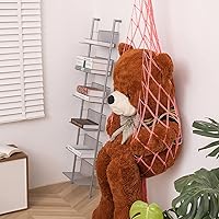 Vista 5 de Red novedosa para animales de peluche o hamaca de macramé para exhibir juguetes de felpa - 6.5 pies de altura - ¡Solo un gancho! Conveniente